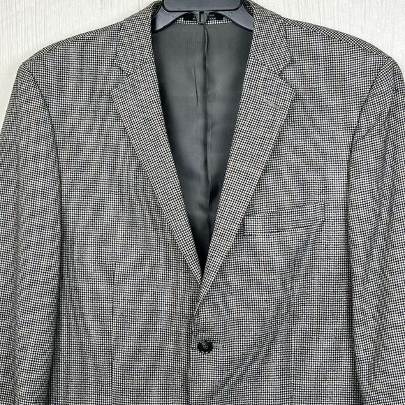 Warren Sewell Dress Jacket Blazer 44L 100% Wool Houndstooth  two button - Picture 2 of 12